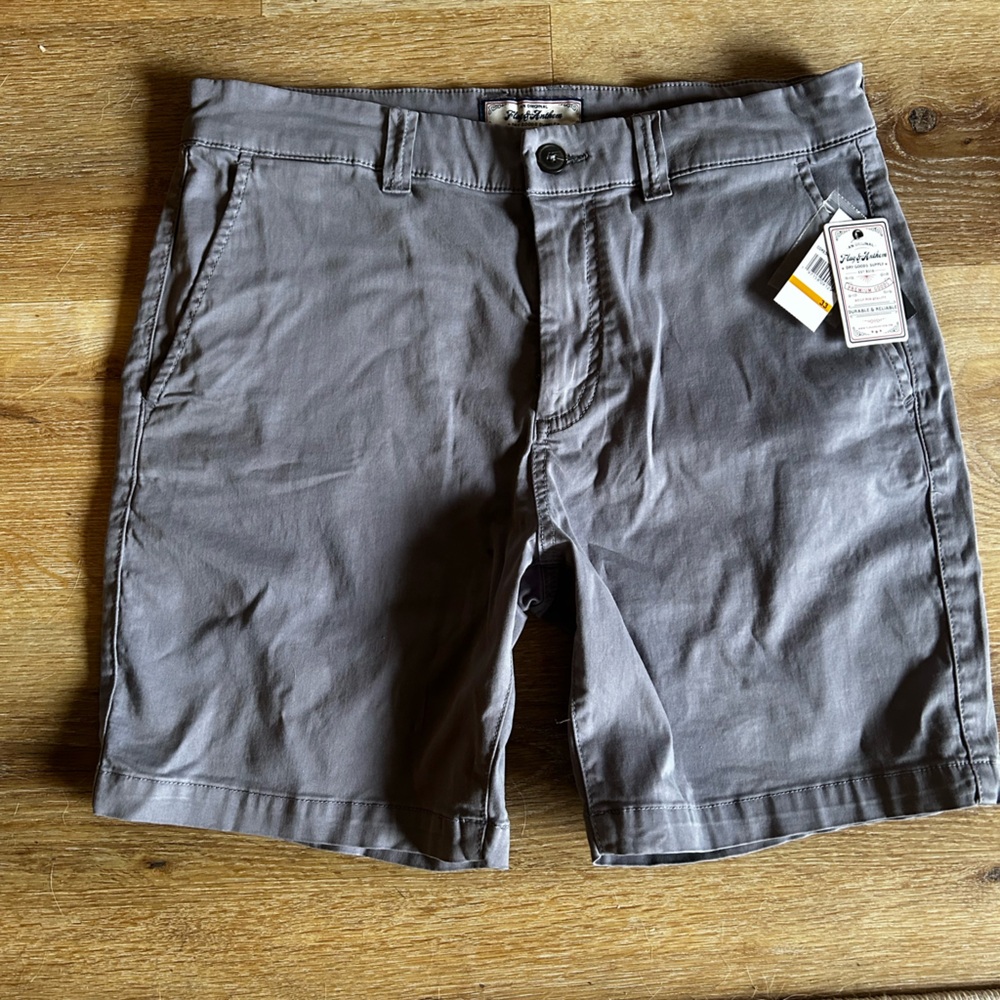 Men's Gray-Blue Flat Front Shorts